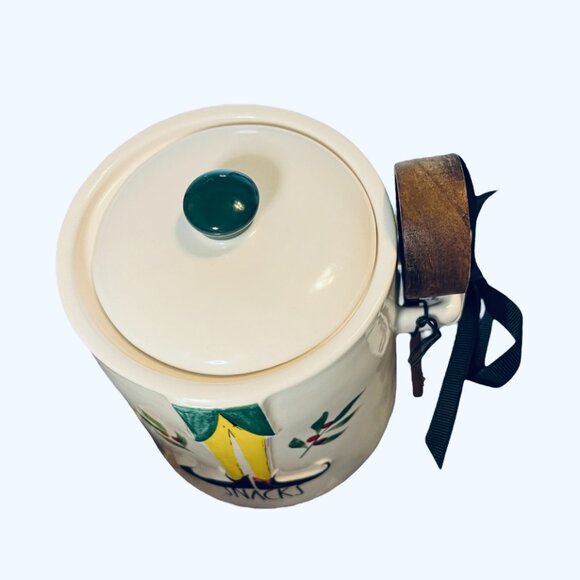 Rae Dunn Elf “Snacks” Canister With Wooden Spoon (NWT) - Picture 3 of 6